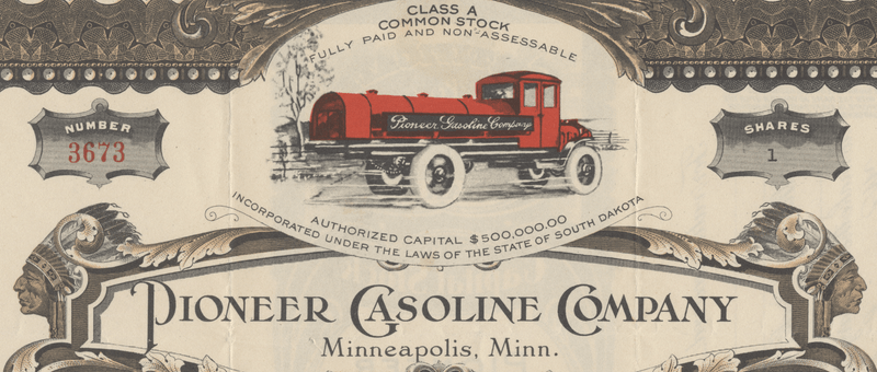 Pioneer Gasoline Company Stock Certificate