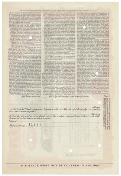 Daniel Reeves, Inc. Specimen Stock Certificate