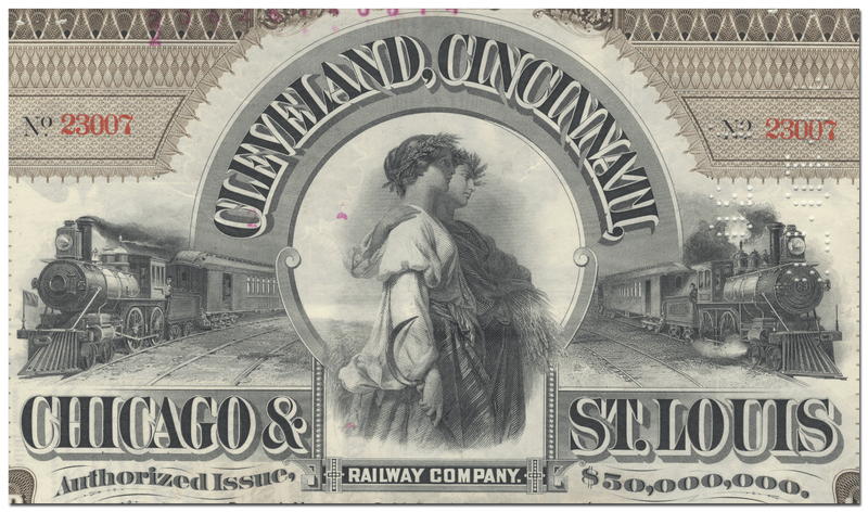 Cleveland, Cincinnati, Chicago & St. Louis Railway Company Bond Certificate