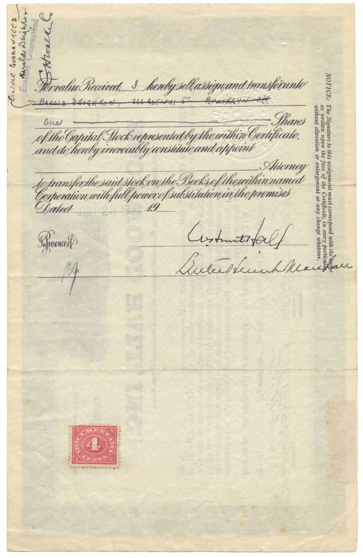 Rockwell Hall, Inc. Stock Certificate