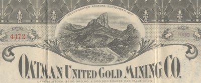 Oatman United Gold Mining Co. Stock Certificate
