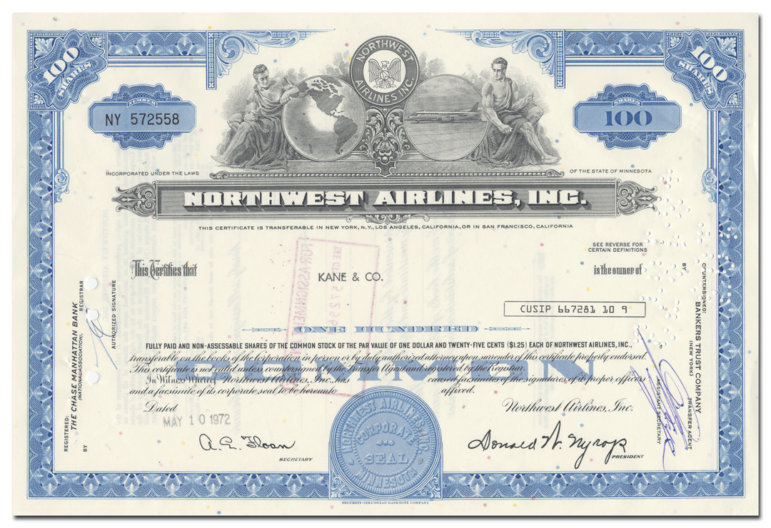 Northwest Airlines, Inc. Stock Certificate