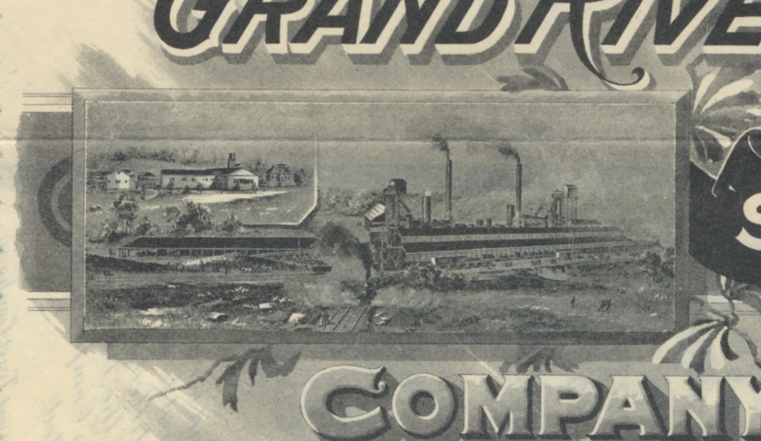 Grand Rivers Company Bond Certificate Signed by Aretas Blood