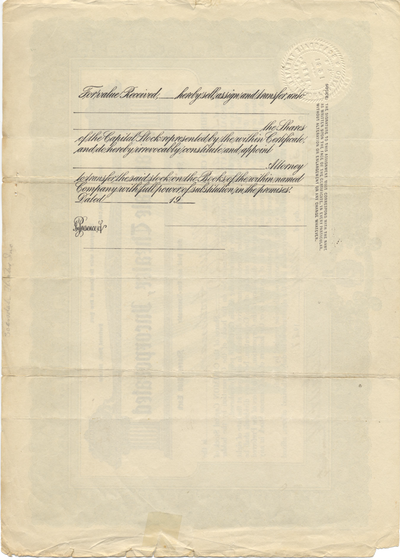 Scarsdale Theater, Incorporated Stock Certificate