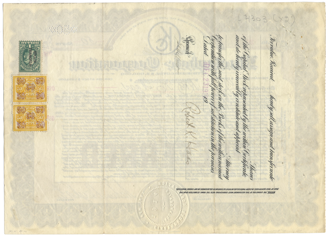 Kinetophote Corporation Stock Certificate