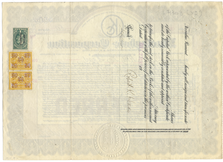 Kinetophote Corporation Stock Certificate