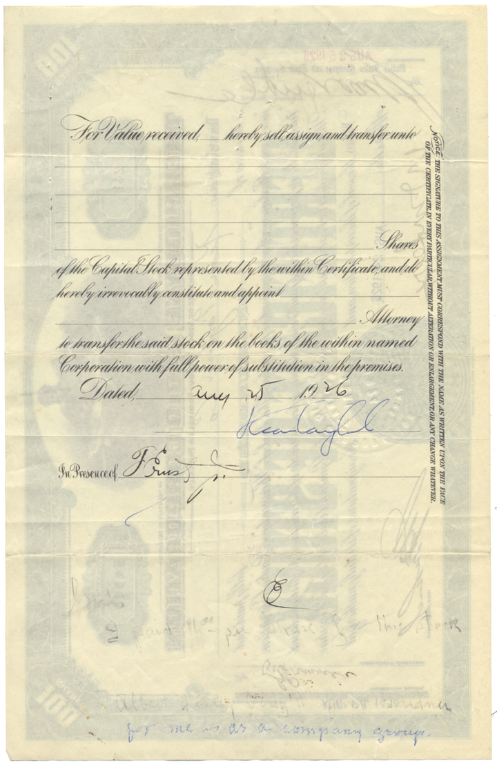 Thermiodyne Radio Corporation Stock Certificate