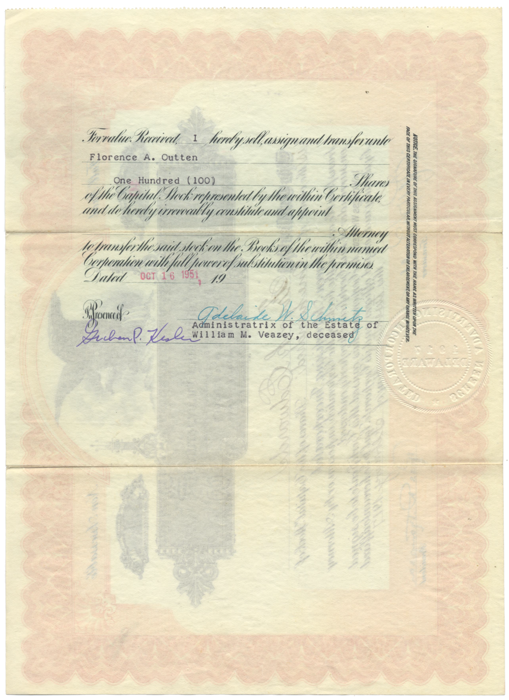 Screen Advertising, Incorporated Stock Certificate