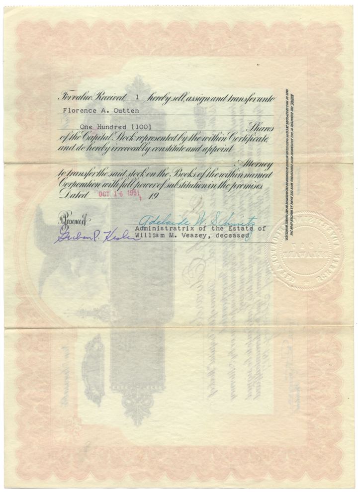 Screen Advertising, Incorporated Stock Certificate