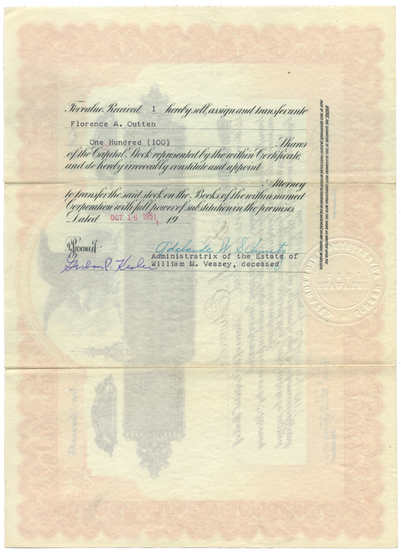 Screen Advertising, Incorporated Stock Certificate