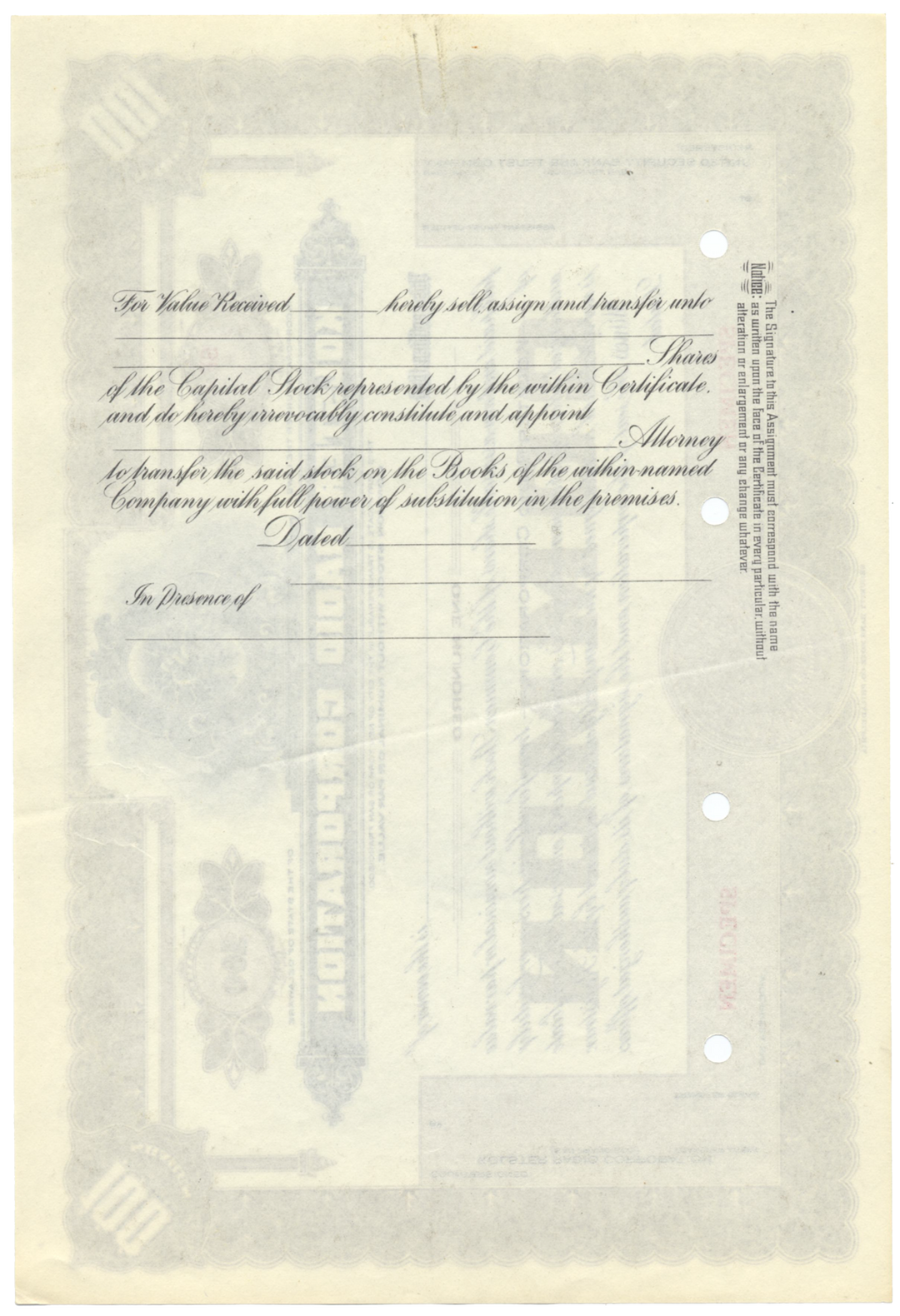 Kolster Radio Corporation Specimen Stock Certificate