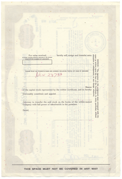 National Radio Company, Inc. Stock Certificate