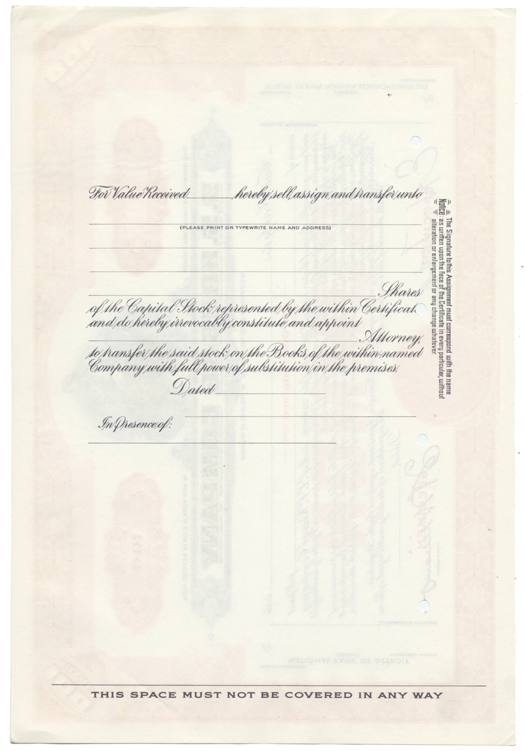 S. S. Kresge Company Specimen Stock Certificate