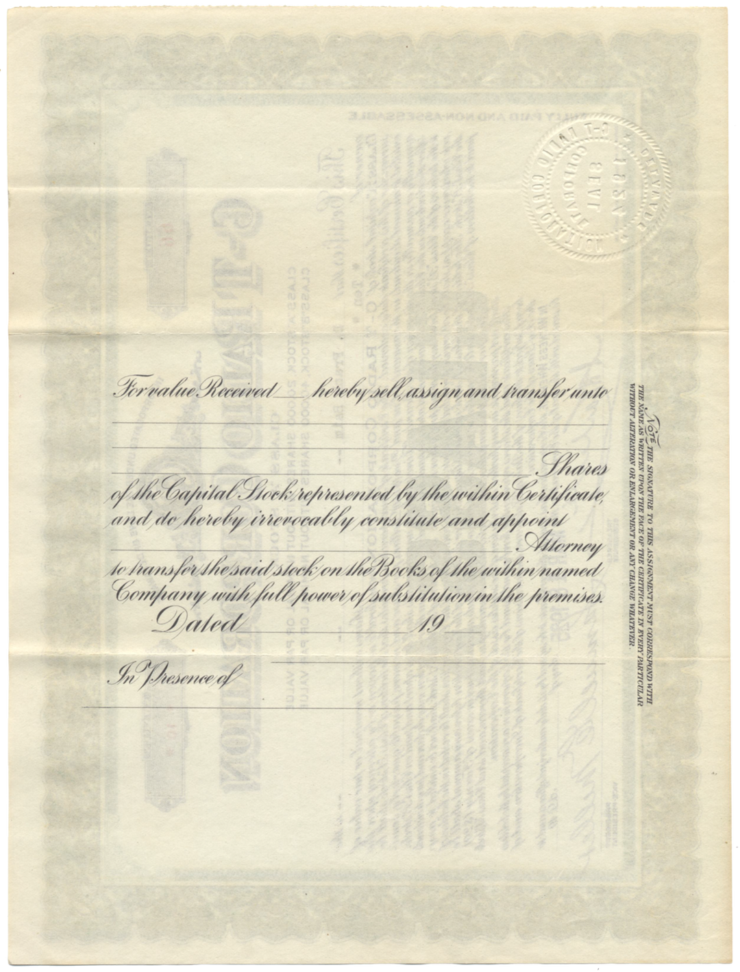 C-T Radio Corporation Stock Certificate