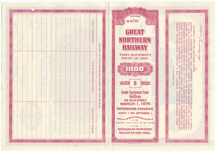 Great Northern Railway Company Bond Certificate