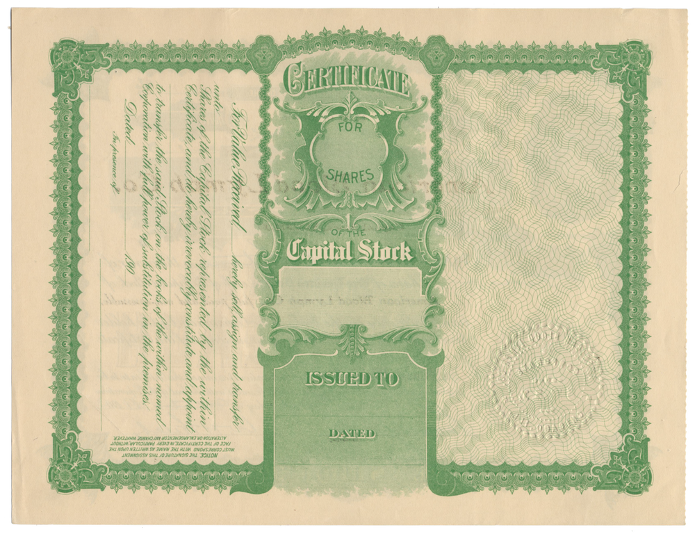 American Blood Lymph Co. Stock Certificate