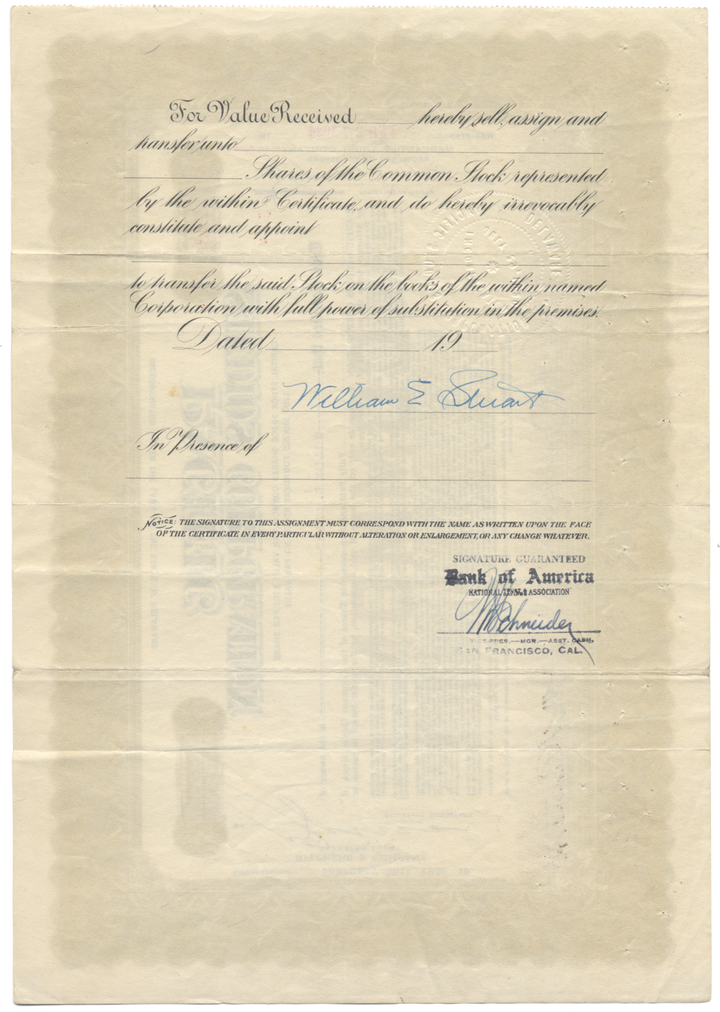 Pacific Studios Corporation Stock Certificate