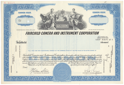 Fairchild Camera and Instrument Corporation Specimen Stock Certificate
