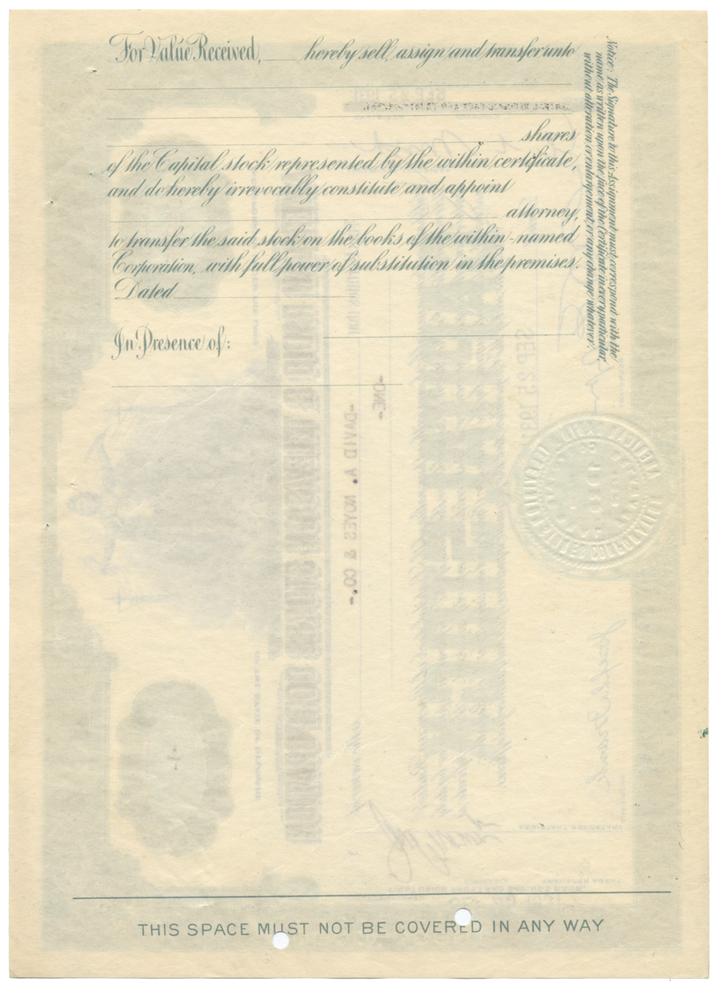 American Radio & Television Stores, Inc. Stock Certificate