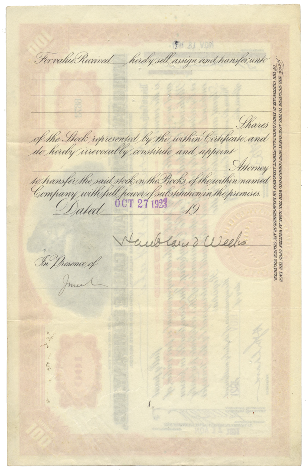 National Conduit and Cable Company, Inc. Stock Certificate