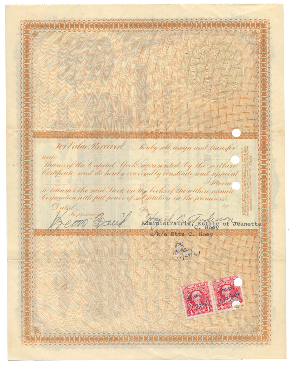 Lewiston, Greene and Monmouth Telephone Company Stock Certificate