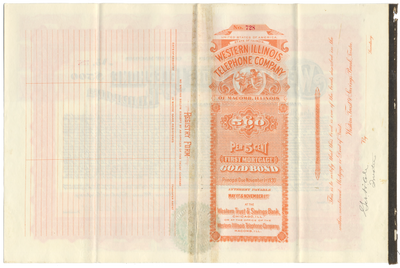 Western Illinois Telephone Company Bond Certificate