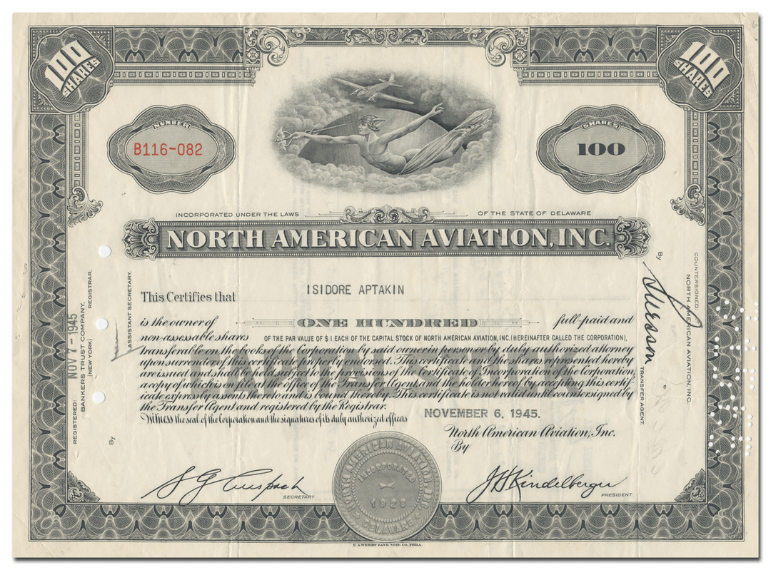 North American Aviation, Inc. Stock Certificate