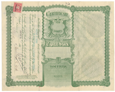 Canton Home Telephone Company Stock Certificate