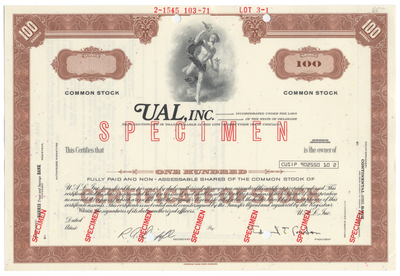 UAL, Inc. Specimen Stock Certificate