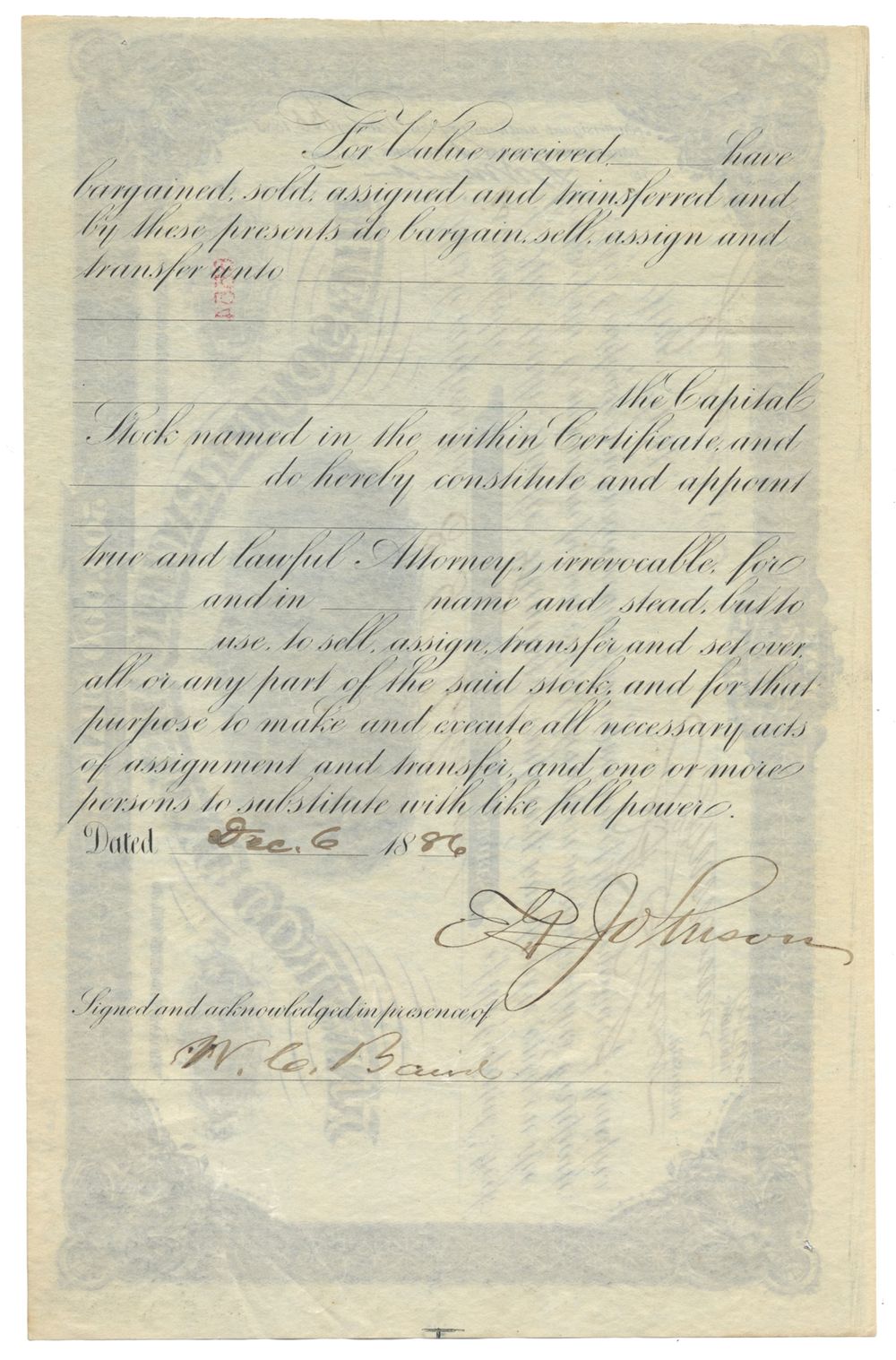 South Pacific Mining Company Stock Certificate