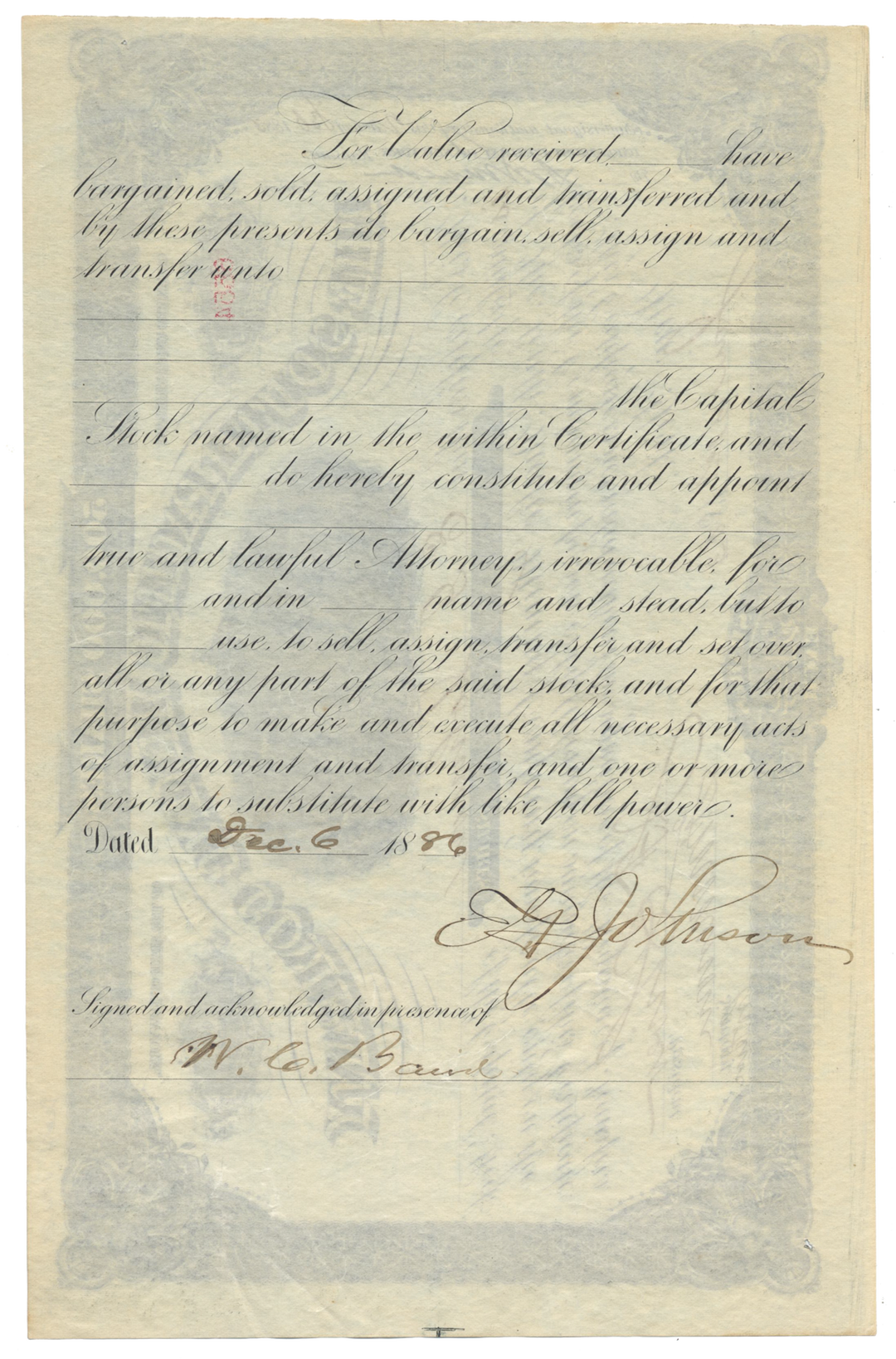 South Pacific Mining Company Stock Certificate