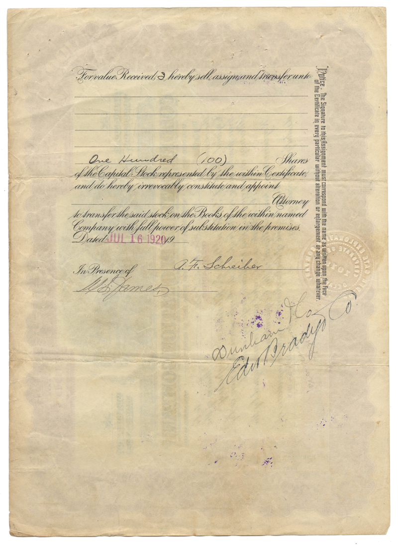 Golden Gate Exploration Company Stock Certificate