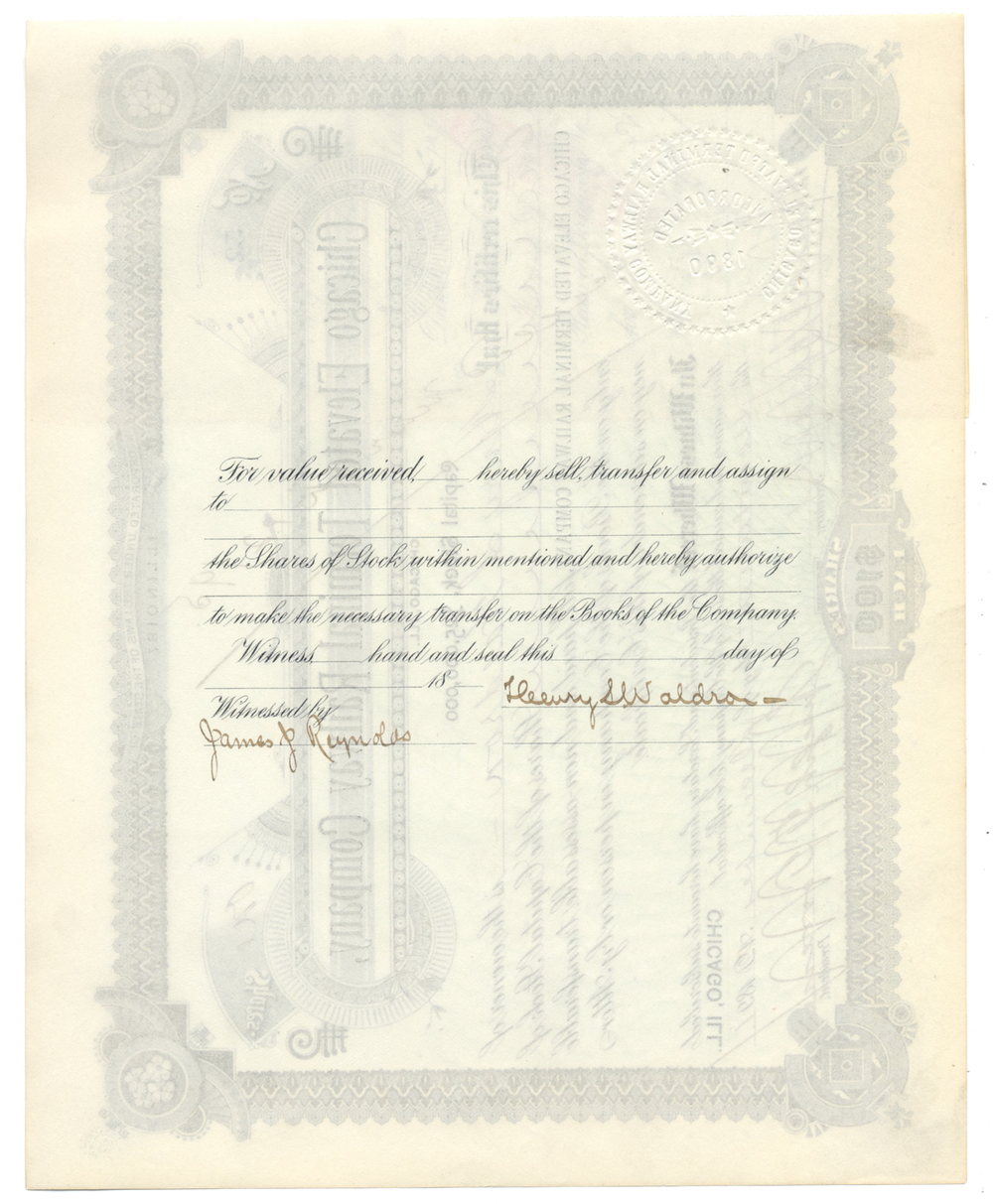 Chicago Elevated Terminal Railway Company Stock Certificate