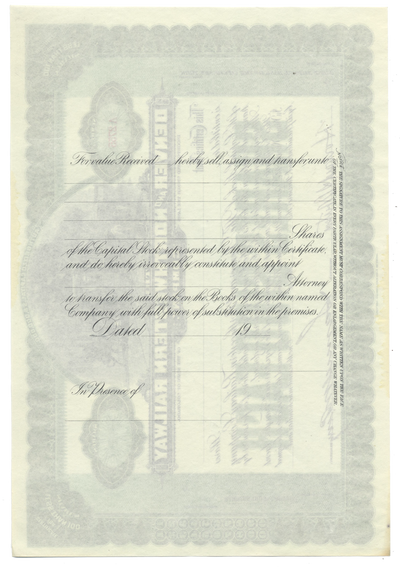 Denver and Northwestern Railway Company Stock Certificate