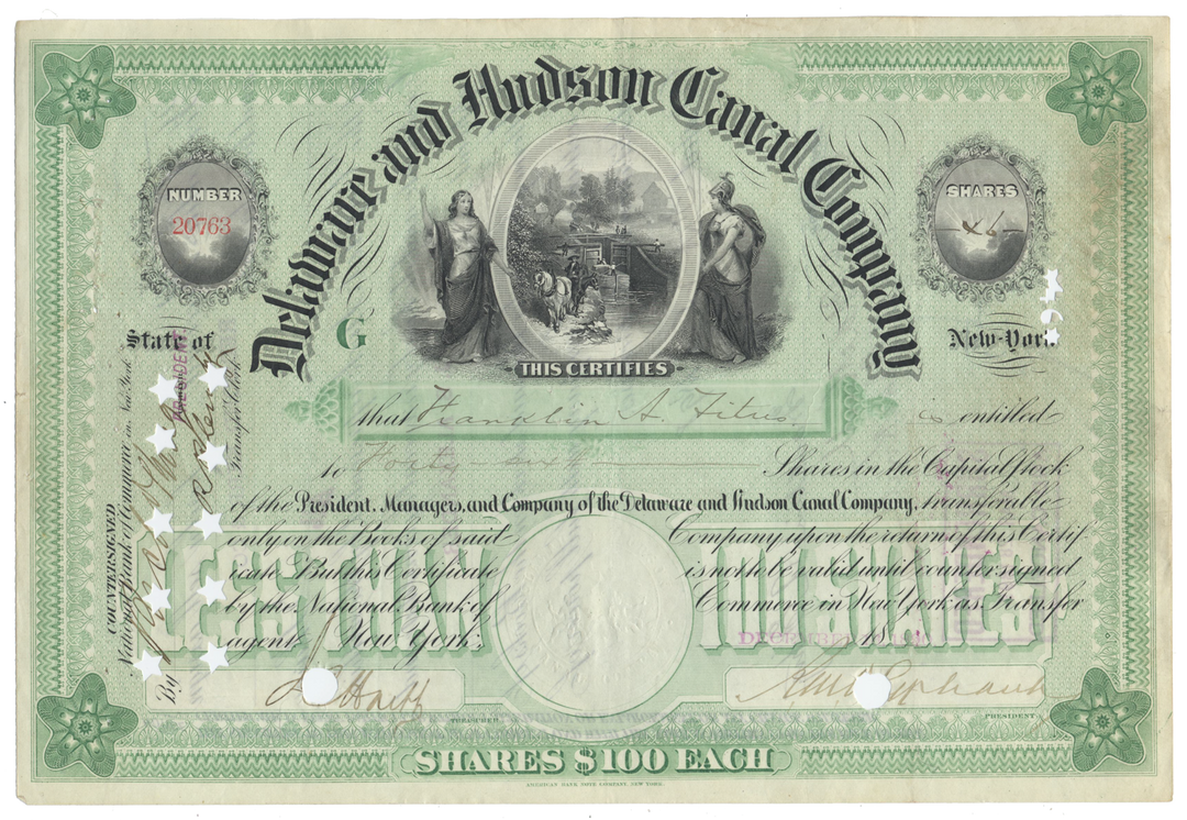 Delaware and Hudson Canal Company Stock Certificate