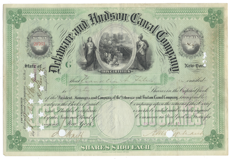 Delaware and Hudson Canal Company Stock Certificate