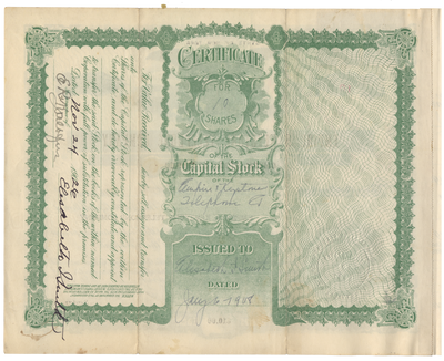 Empire & Keystone Telephone Company Stock Certificate