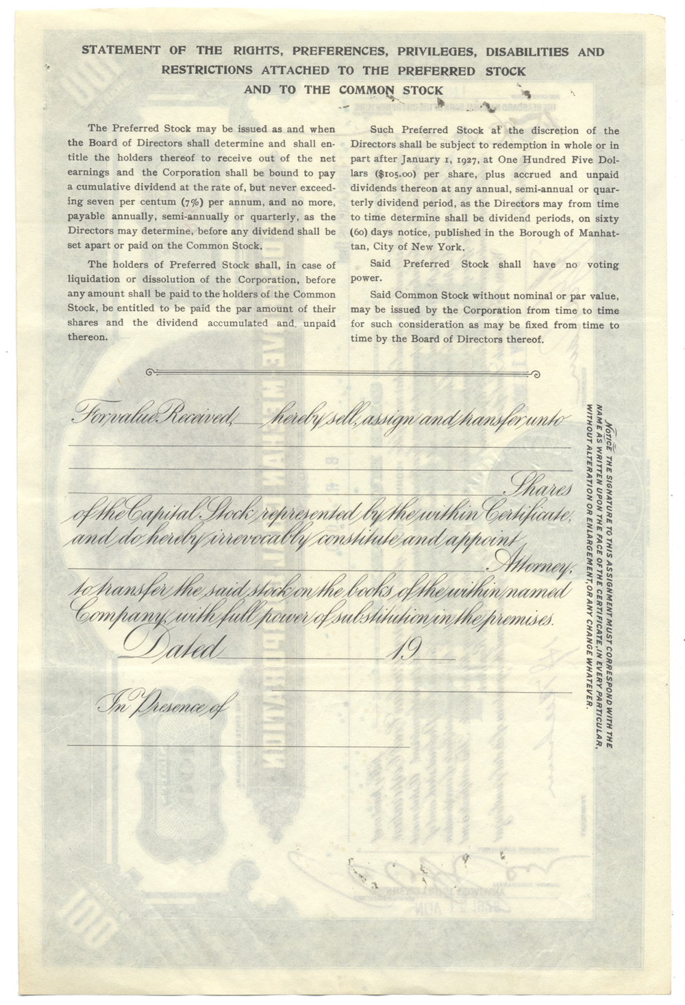 Cosgrove-Meehan Coal Corporation Stock Certificate