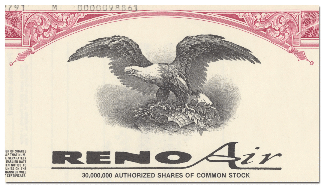 Reno Air Stock Certificate