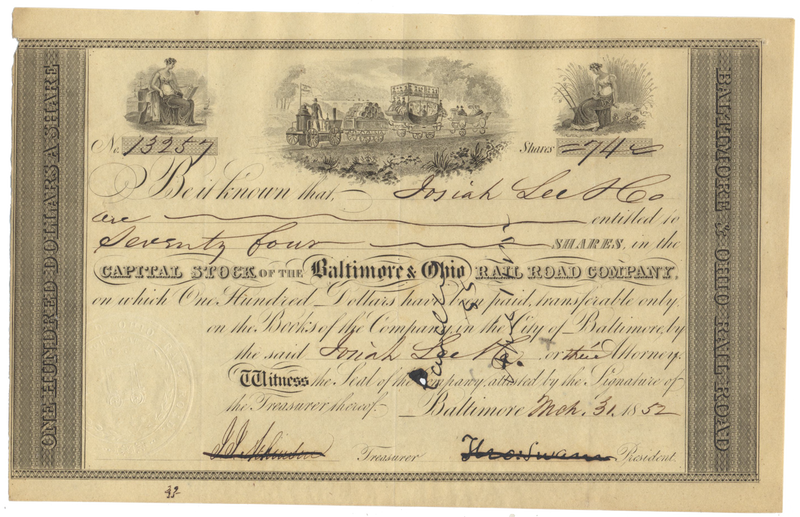 Baltimore & Ohio Rail Road Company Stock Certificate