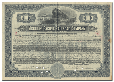 Missouri Pacific Railroad Company Bond Certificate