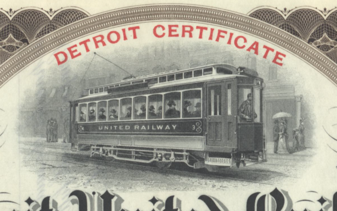 Detroit United Railway Stock Certificate