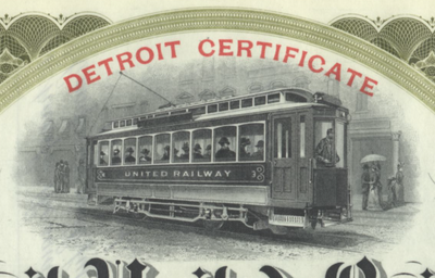 Detroit United Railway Stock Certificate