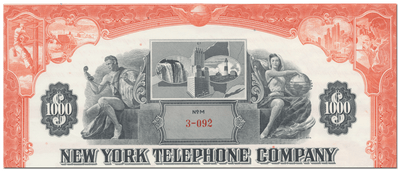 New York Telephone Company Bond Certificate