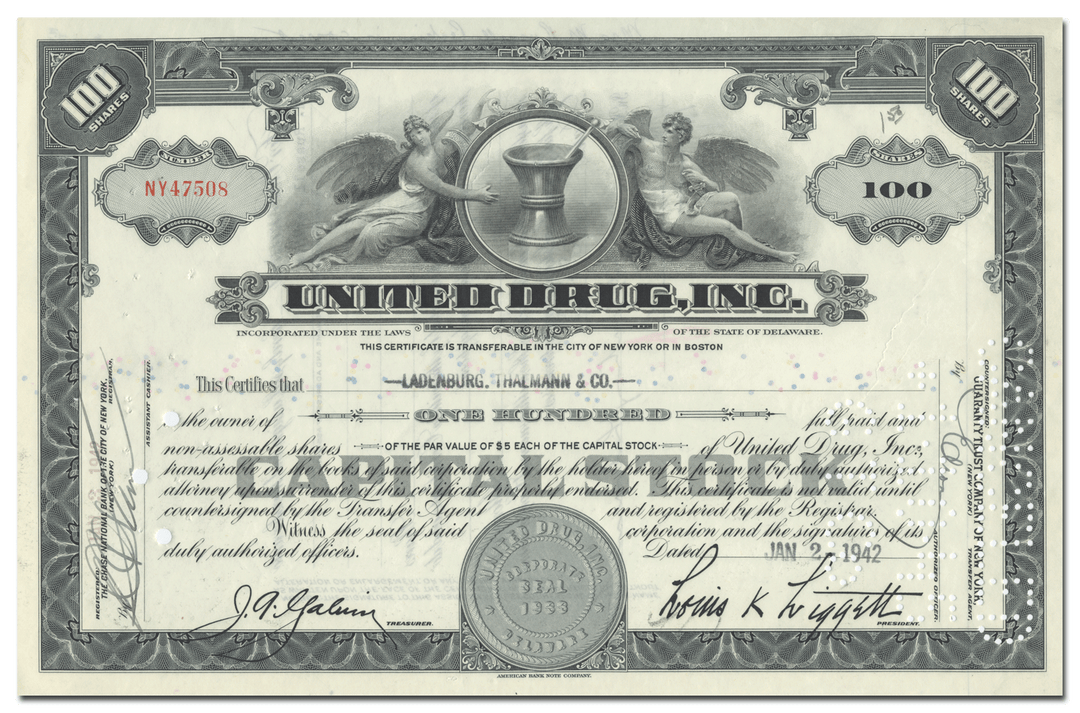 United Drug, Inc. Stock Certificate