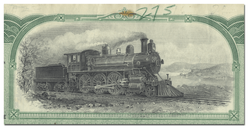 Elmira and Williamsport Railroad Company Stock Certificate
