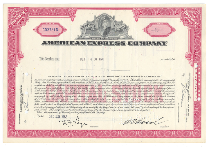 American Express Company Stock Certificate