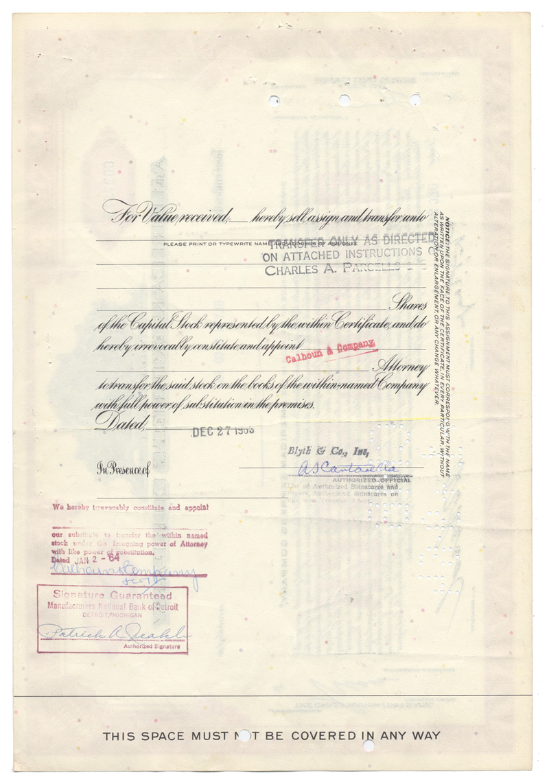 American Express Company Stock Certificate